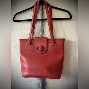 MC MASCOT Artisans of Alaska Red Natural Cowhide Leather Satchel